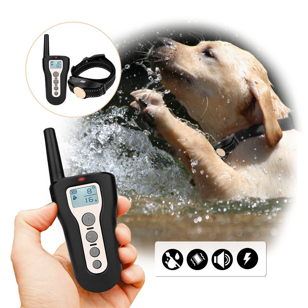 Waterproof Dog Shock Training Collar Rechargeable LCD Remote Control 330 Yards Image 3