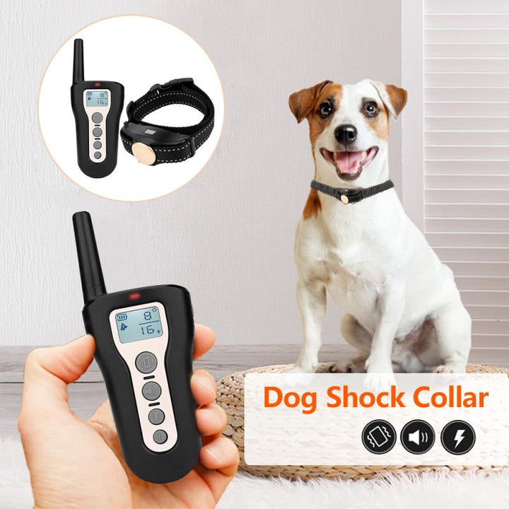 Waterproof Dog Shock Training Collar Rechargeable LCD Remote Control 330 Yards Image 4