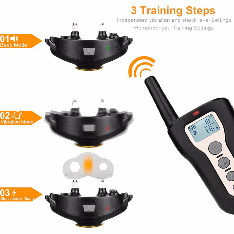 Waterproof Dog Shock Training Collar Rechargeable LCD Remote Control 330 Yards Image 12