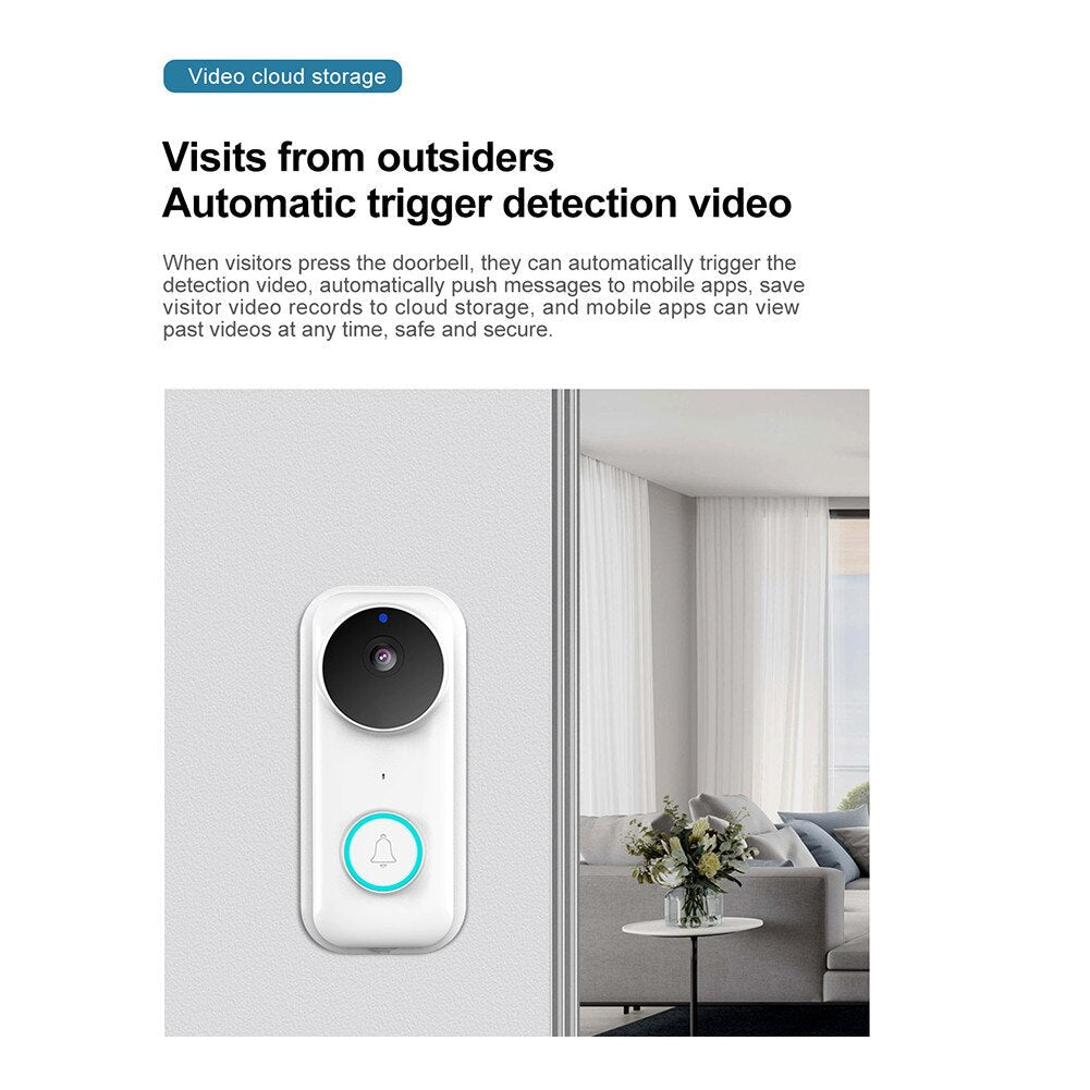 Wireless Smart Video Doorbell Security Intercom WiFi Camera Door Ring Bell Chime Image 7