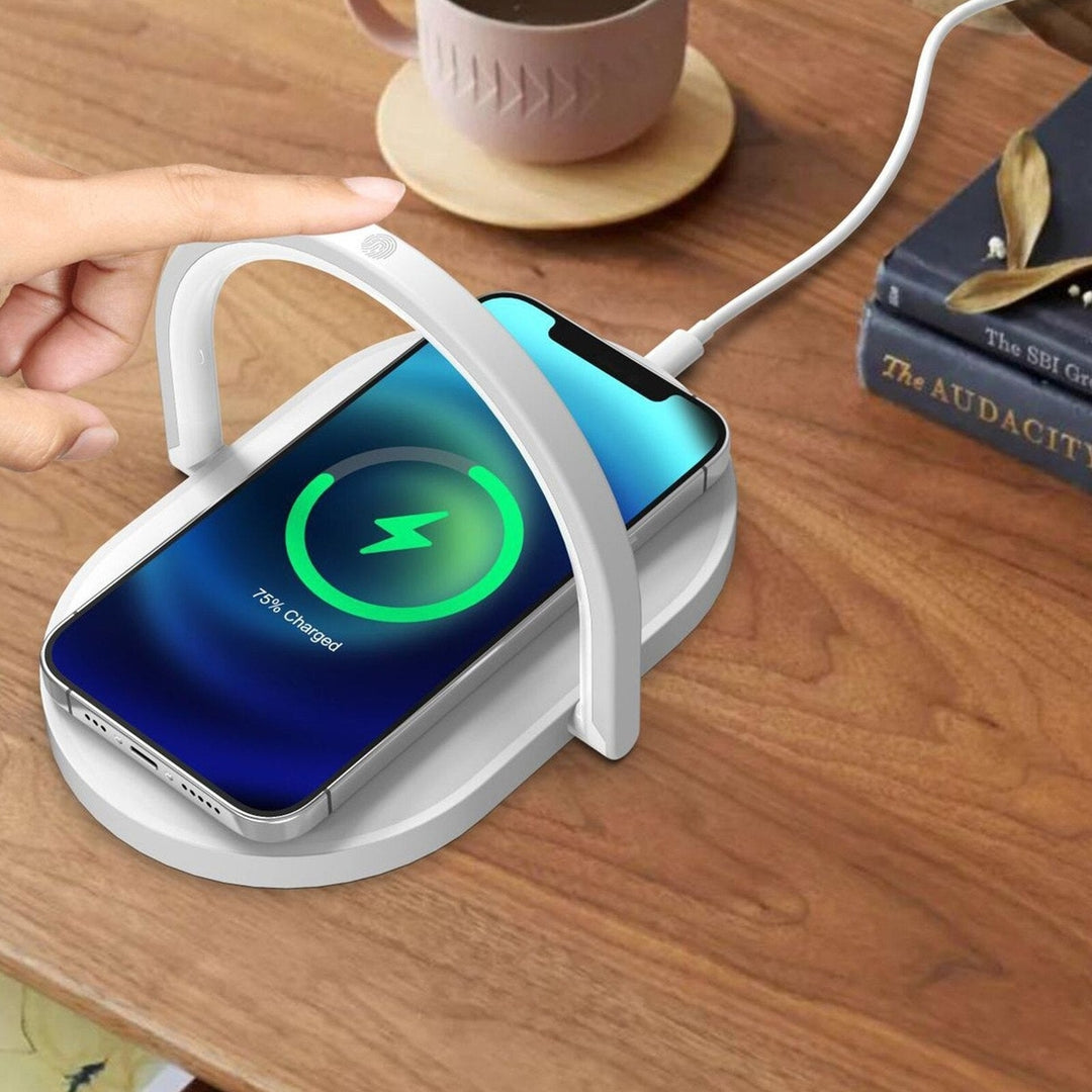 3 in 1 Wireless Charging Bedside Lamp - Wireless ChargingSmartphone Standand Bed Side Light Image 4