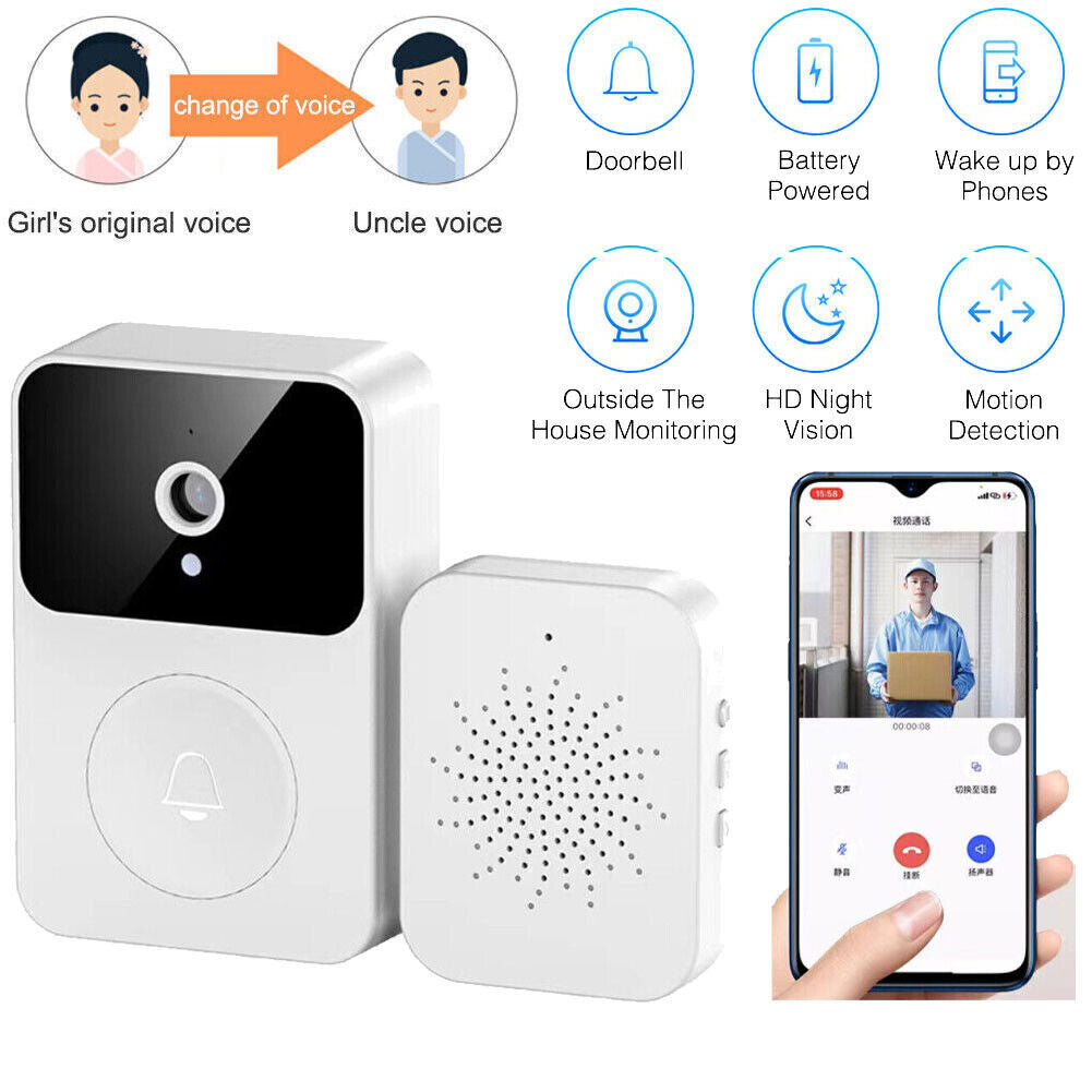 1080P HD Wireless Smart WiFi Video Doorbell Intercom Door Bell Security Camera Image 3