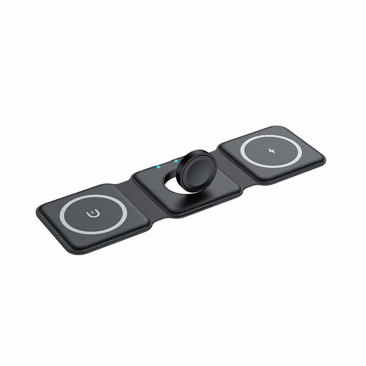 Foldable 3-in-1 Magnetic Wireless Charger Pad For Apple Watch Air Pods iPhone Android Image 1