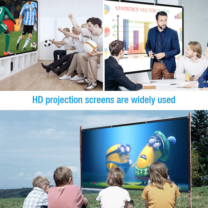 100 Inch Foldable Projection Screen 16:9 HD 4K Home Theater Cinema Movie Projector Screen Image 8