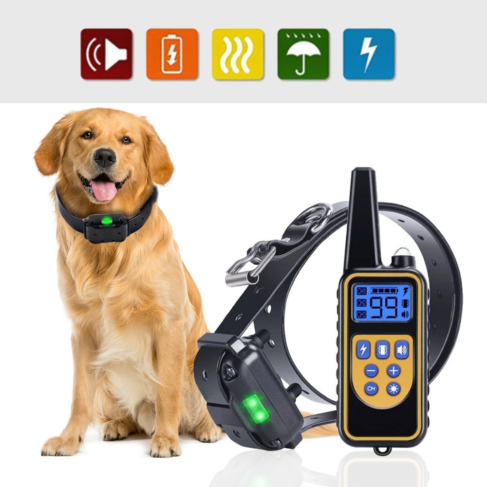 800m Electric Dog Training Collar Pet Remote Control Rechargeable with LCD Display for All Size Shock Vibration Sound Image 1