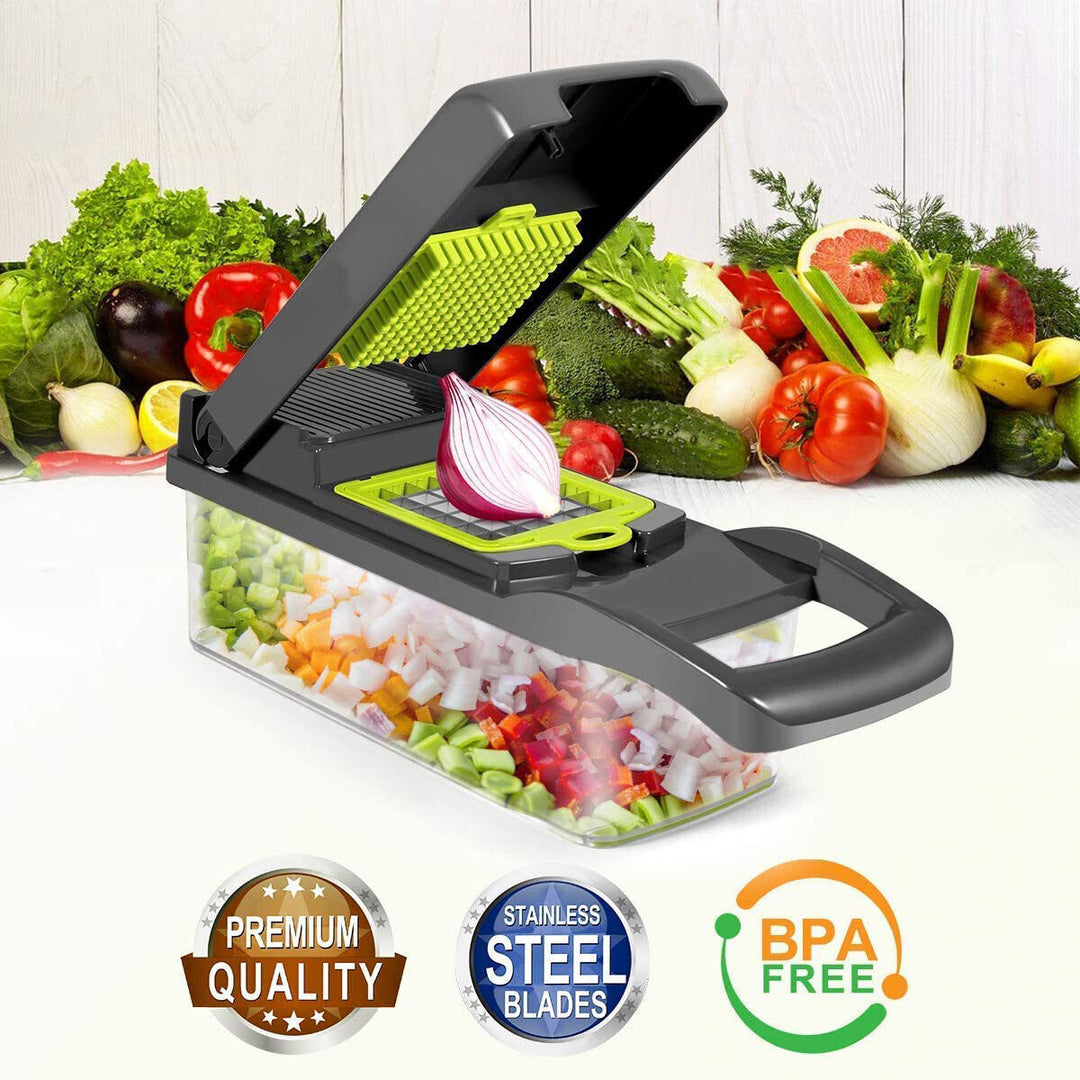 14-In-1 Vegetable Fruit Chopper Cutter Food Onion Veggie Dicer Slicer Kitchen Image 2