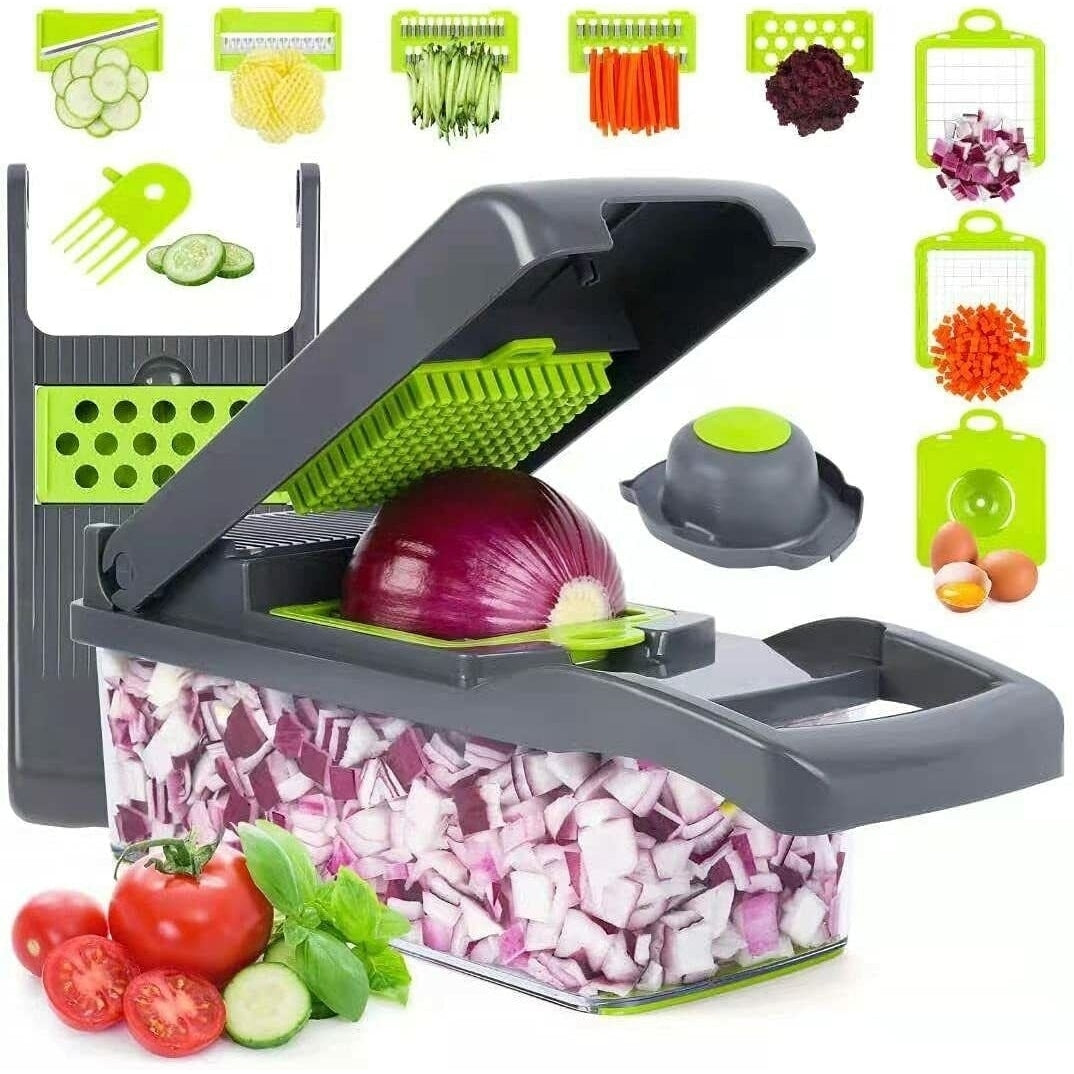 14-In-1 Vegetable Fruit Chopper Cutter Food Onion Veggie Dicer Slicer Kitchen Image 3