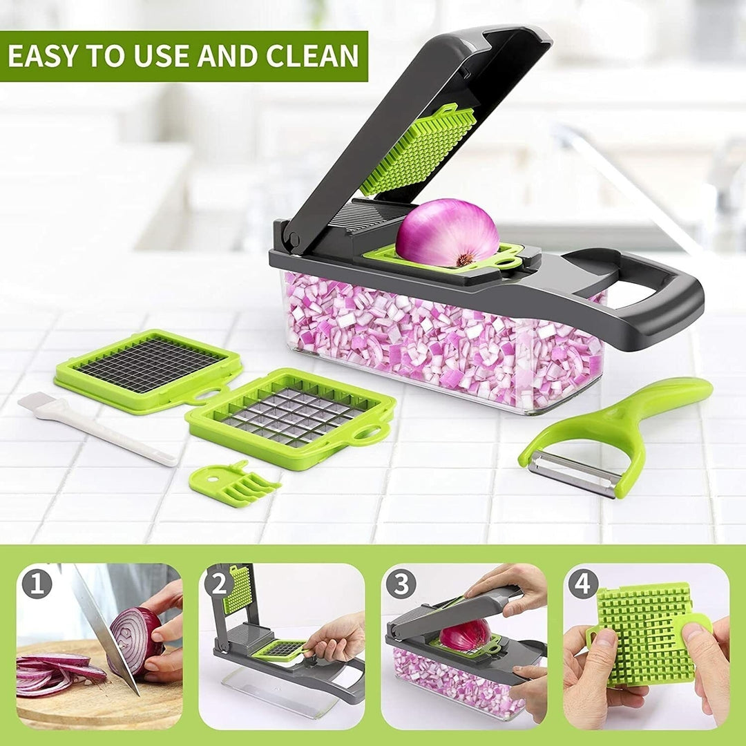 14-In-1 Vegetable Fruit Chopper Cutter Food Onion Veggie Dicer Slicer Kitchen Image 4