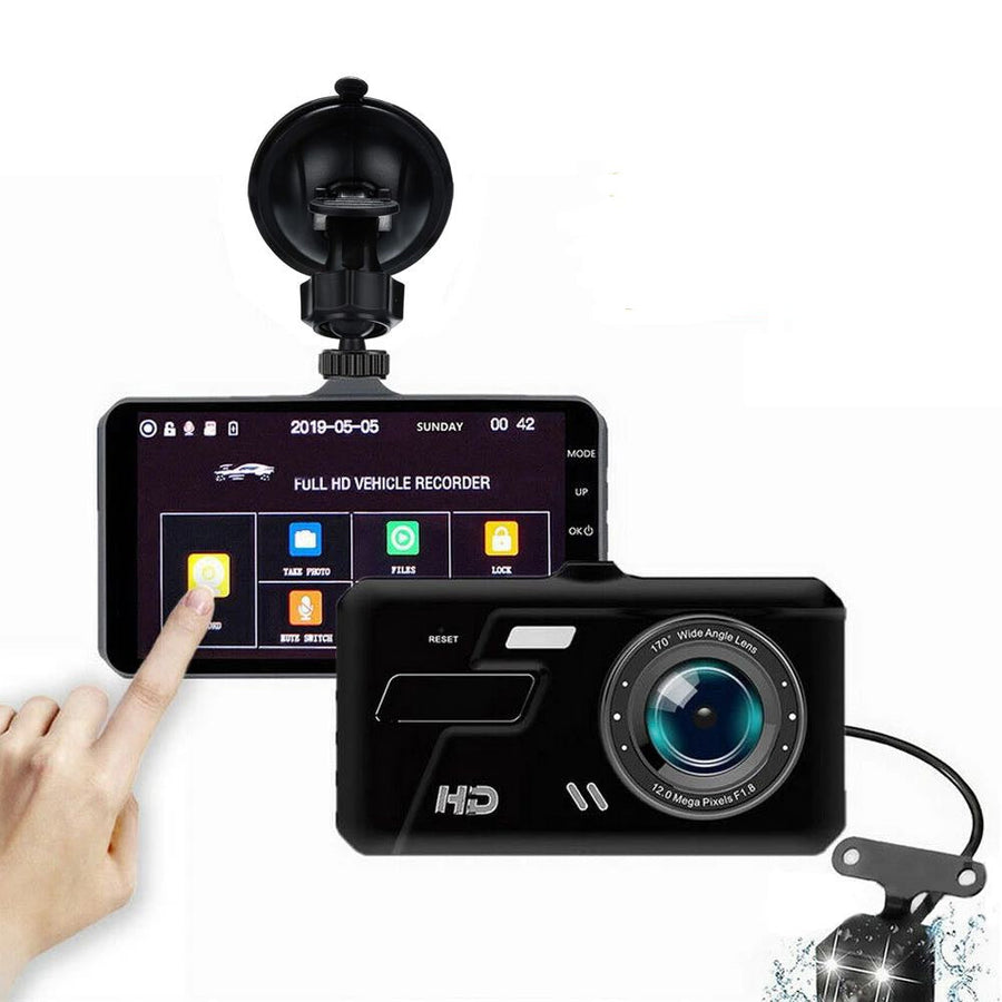Dash Cam 4 Inch LCD Car DVR Driving Recorder Dual Lens Camera 1080P Vehicle Video Image 1