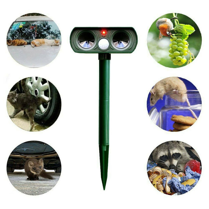 Animal Repellent Ultrasonic Animal Repeller Solar Powered Cats Birds RepellentDeterrent Chaser Protect Farm Garden Yard Image 3