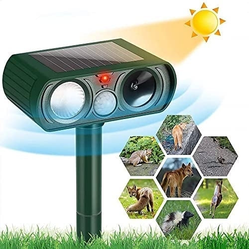 Animal Repellent Ultrasonic Animal Repeller Solar Powered Cats Birds RepellentDeterrent Chaser Protect Farm Garden Yard Image 4