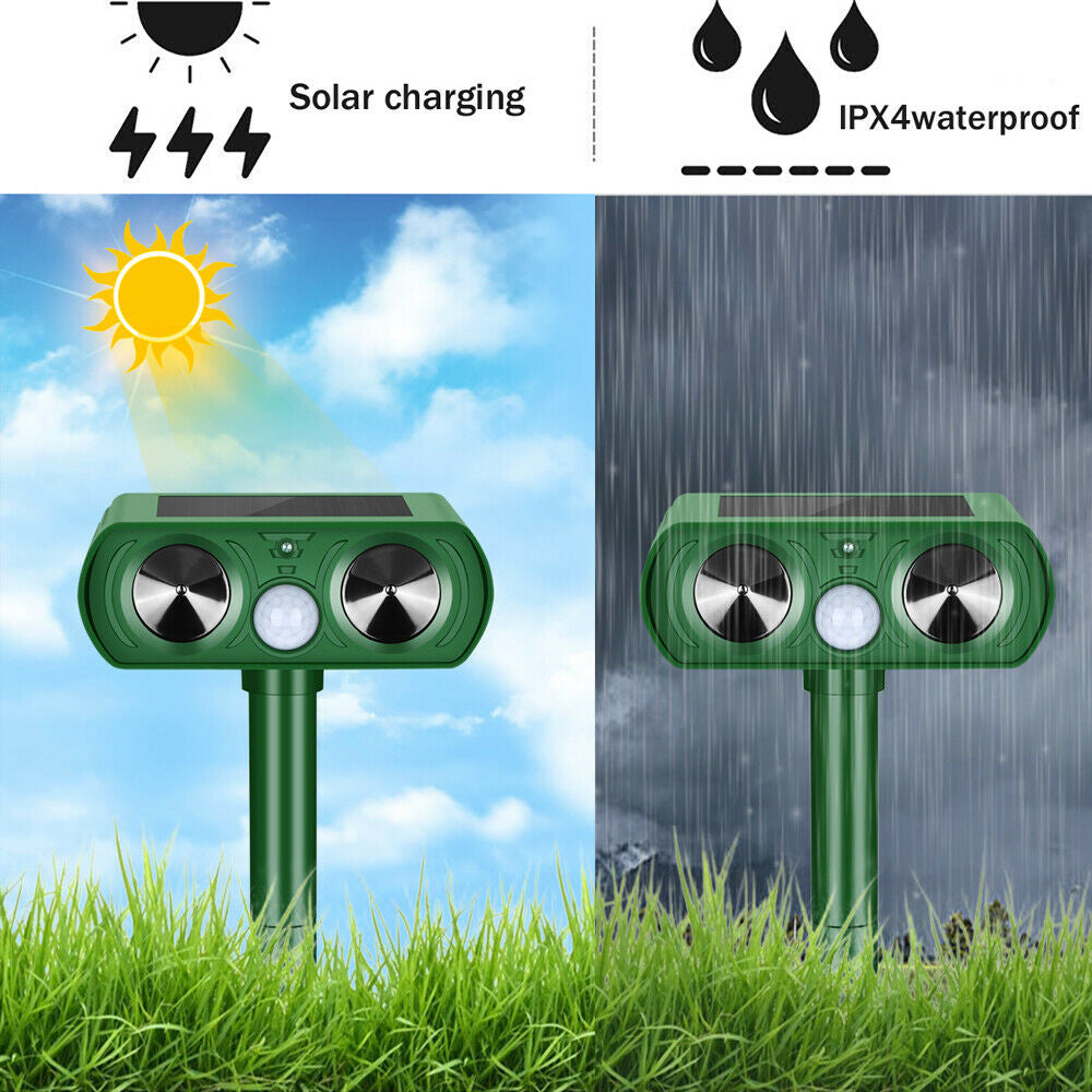 Animal Repellent Ultrasonic Animal Repeller Solar Powered Cats Birds RepellentDeterrent Chaser Protect Farm Garden Yard Image 8