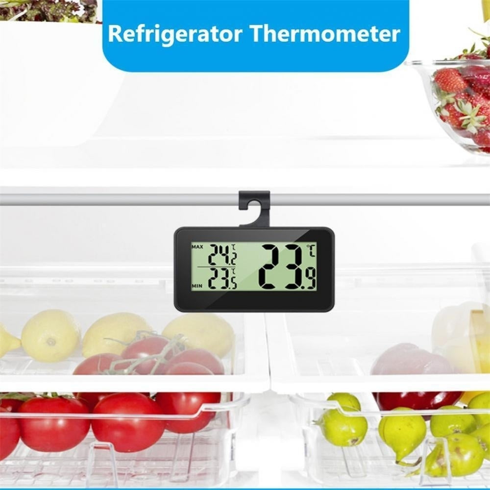 Digital LCD Fridge Freezer Thermometer Magnet Stand Hanging Home Hook Image 6