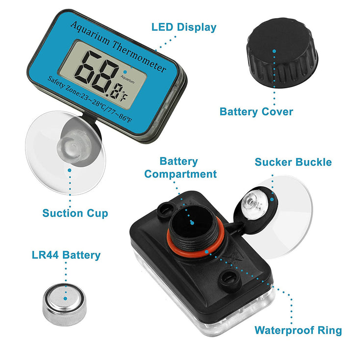 Digital Aquarium Thermometer With Suction Cup Image 4