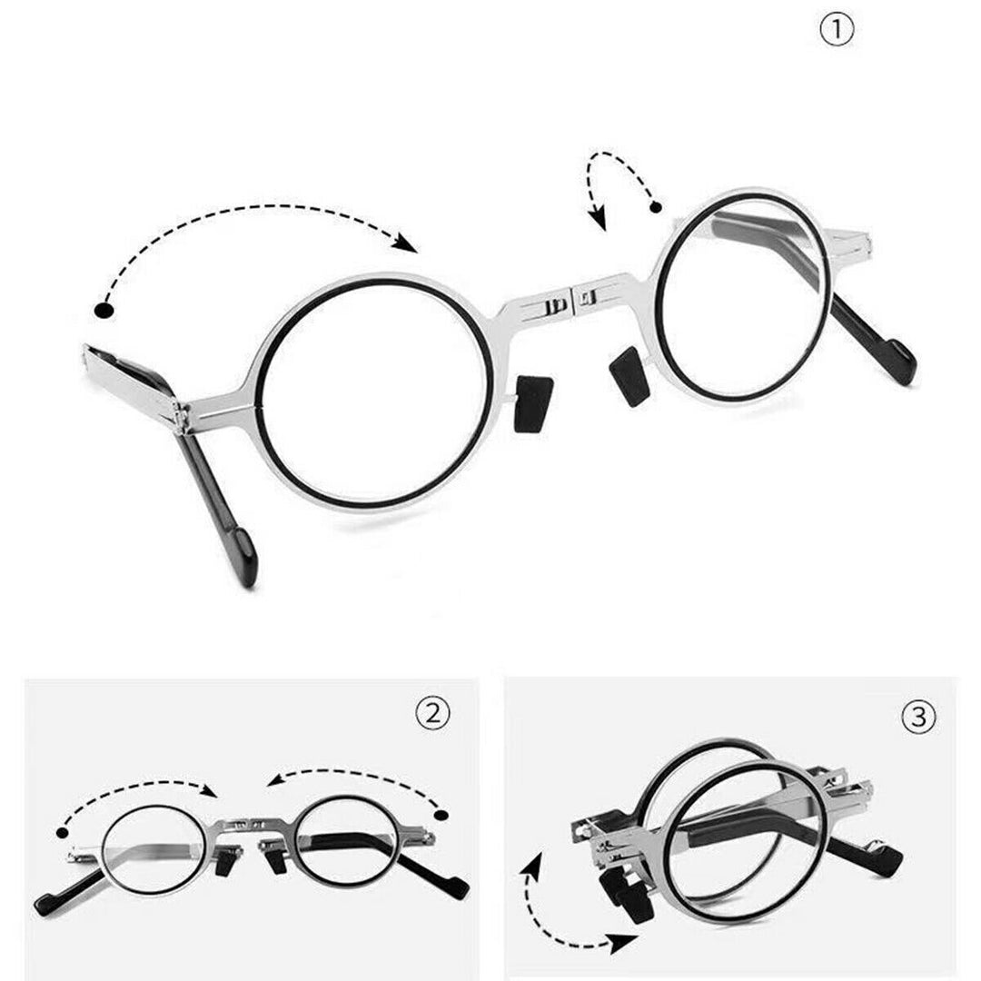 Men Ultra Light Titanium Material Screwless Foldable Anti-Blue Reading Glasses Image 3