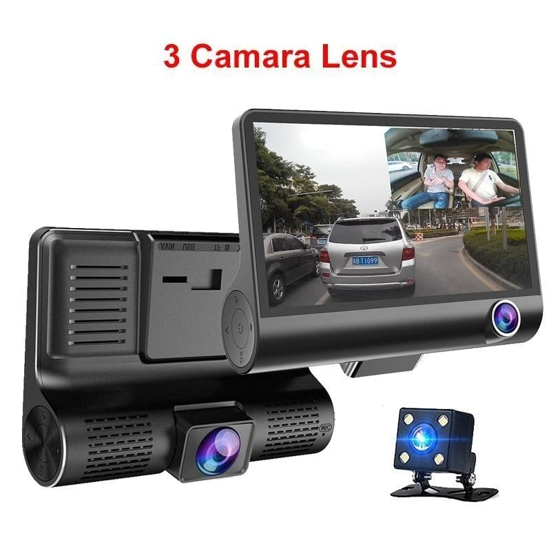 Car DVR 3 Cameras Lens 4.0 Inch Dash Camera Dual Lens With Rear view Image 2