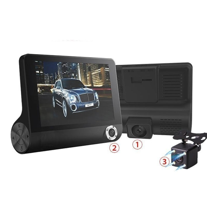 Car DVR 3 Cameras Lens 4.0 Inch Dash Camera Dual Lens With Rear view Image 3
