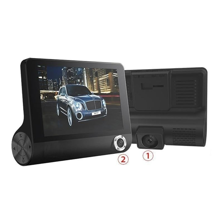 Car DVR 3 Cameras Lens 4.0 Inch Dash Camera Dual Lens With Rear view Image 1
