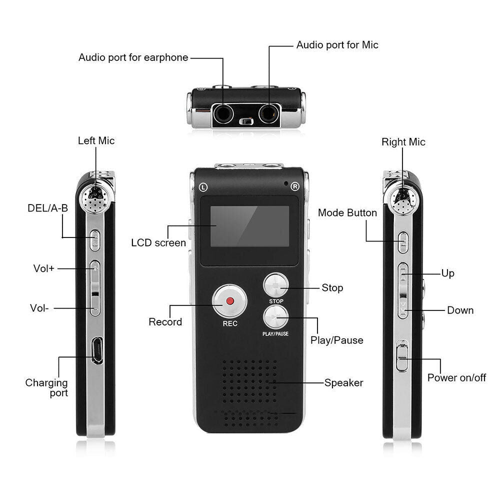 Digital Voice Recorder Mini Dictaphone Audio Sound Recorder Image 4