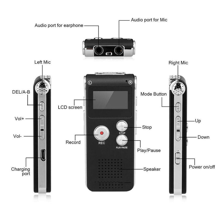 Digital Voice Recorder Mini Dictaphone Audio Sound Recorder Image 4