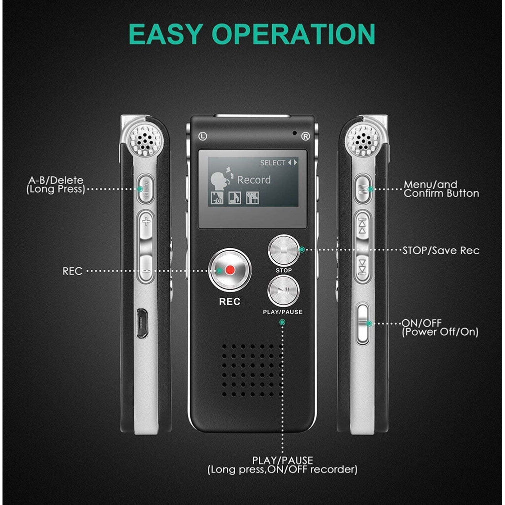 Digital Voice Recorder Mini Dictaphone Audio Sound Recorder Image 8