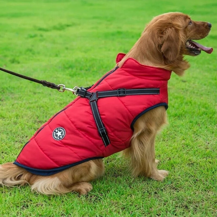 Pet Dog Jacket with Harness Winter Warm Dog Clothes Waterproof Outfits Image 4