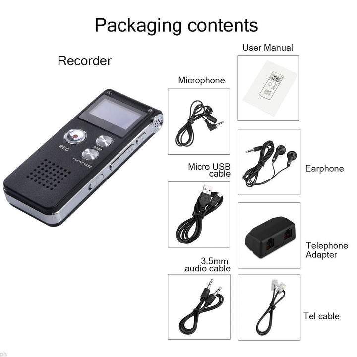 Digital Voice Recorder Mini Dictaphone Audio Sound Recorder Image 10