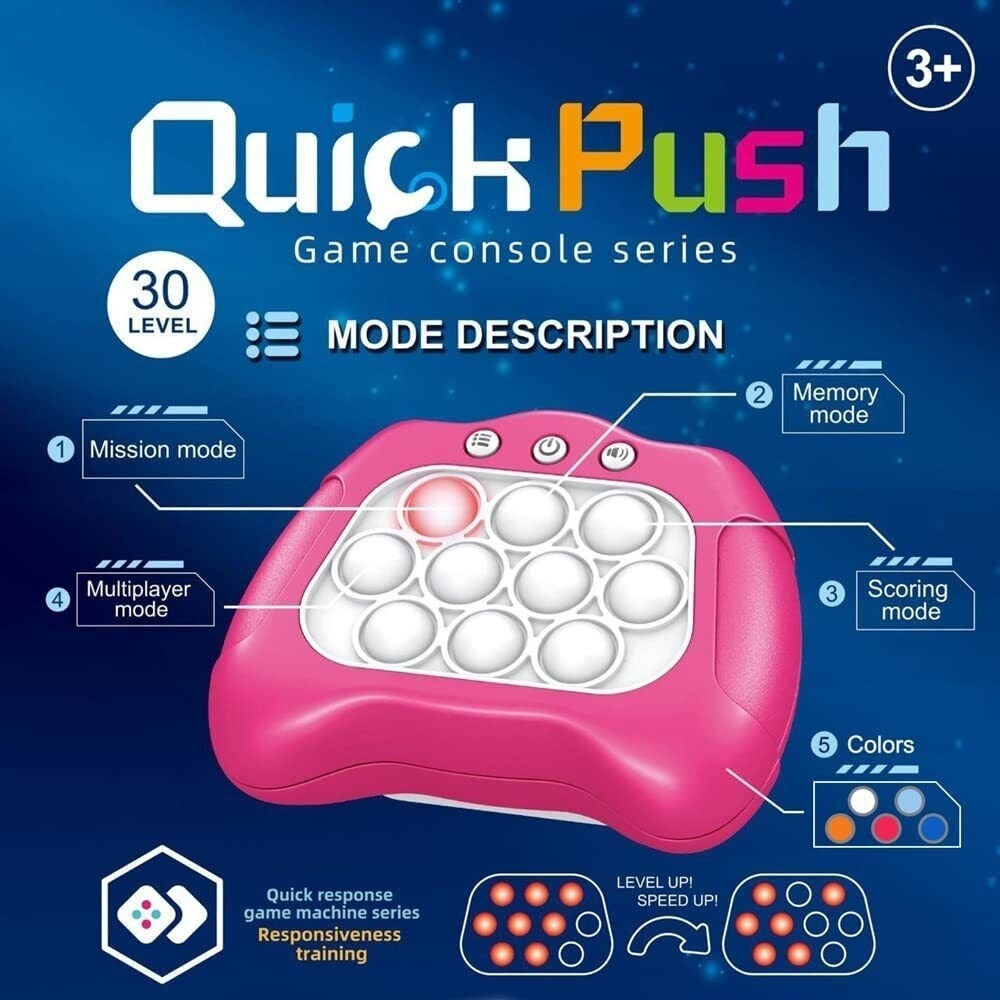 Pop Quick Push Bubble Fidget Stress Relief Toy Game Console Series Toys for Kids Image 3