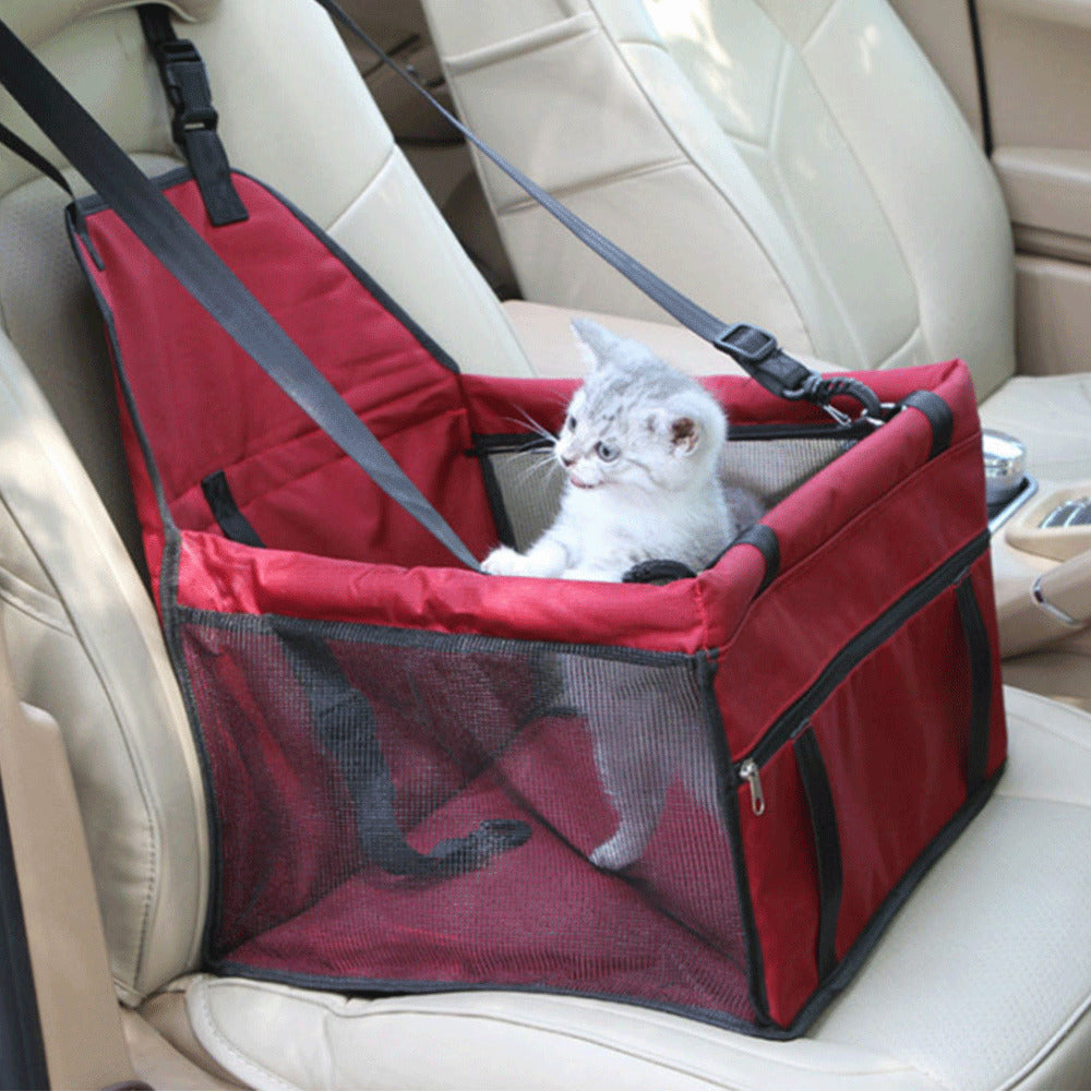 Portable Waterproof Car Booster Seat Pet Dog Cat Travel Cage Carrier Basket Bag Image 2