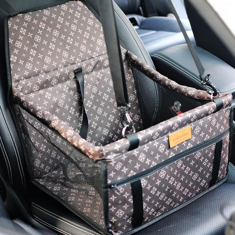 Portable Waterproof Car Booster Seat Pet Dog Cat Travel Cage Carrier Basket Bag Image 4