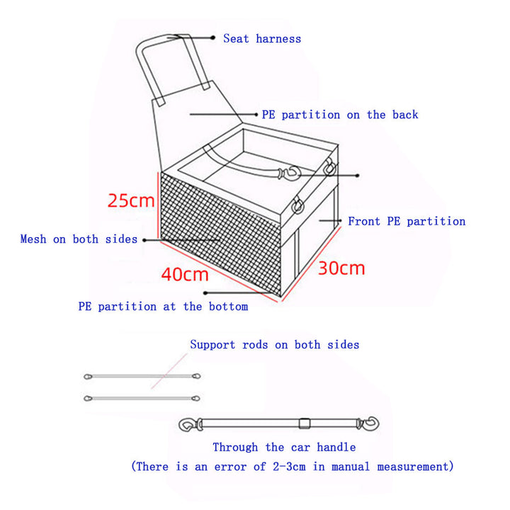 Portable Waterproof Car Booster Seat Pet Dog Cat Travel Cage Carrier Basket Bag Image 6