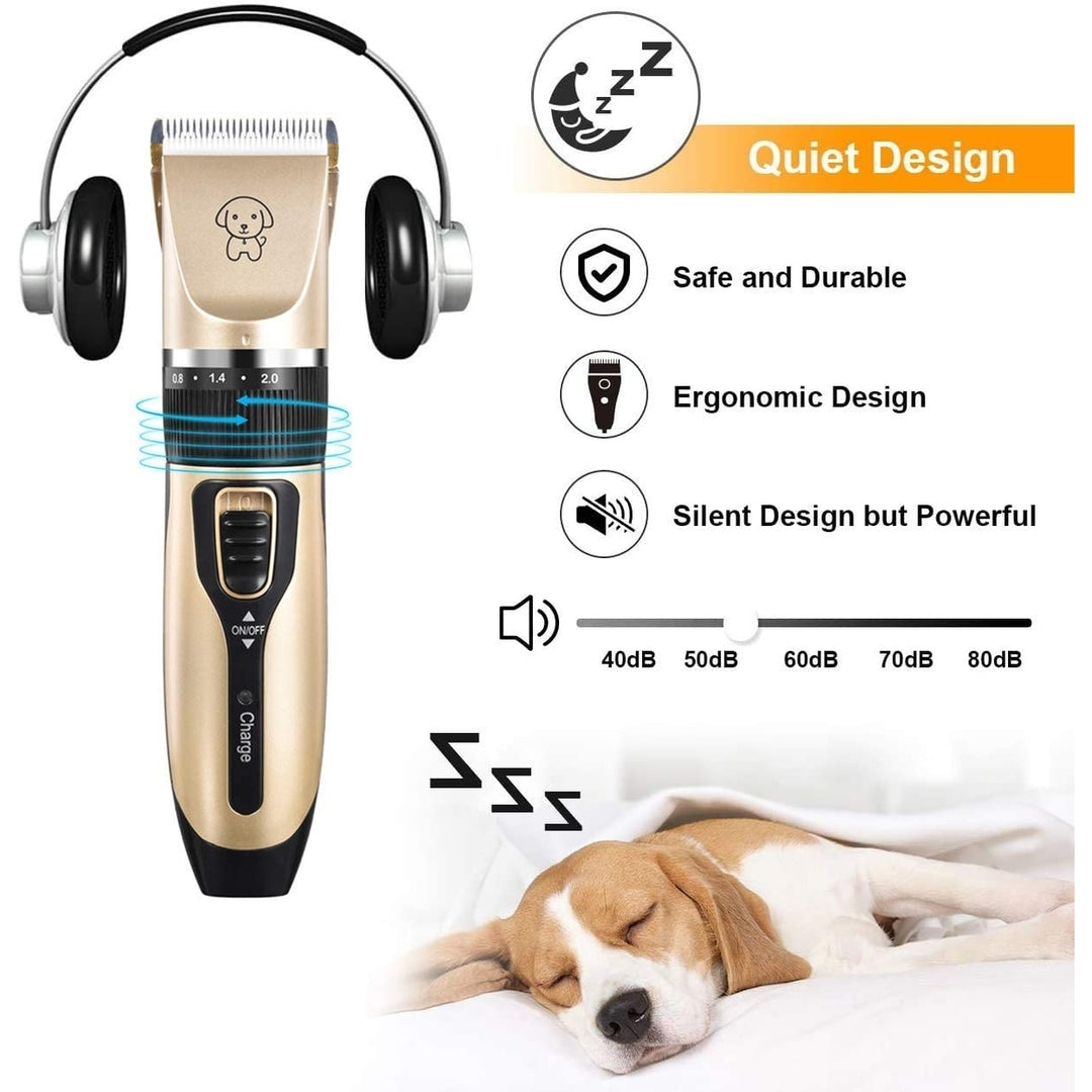 Dog Shaver Clippers Low Noise Rechargeable Cordless Electric Quiet Hair Clipper Grooming Kit Set Image 4