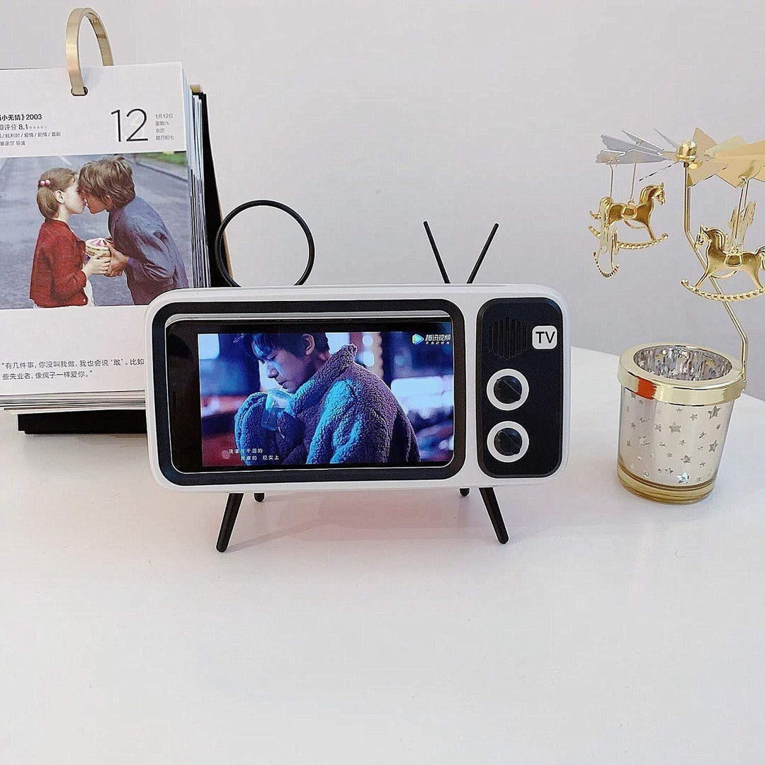 Retro TV Design 6.2-6.7 inch Cell Mobile Phone Holder Stand Desktop Lazy Bracket Image 6