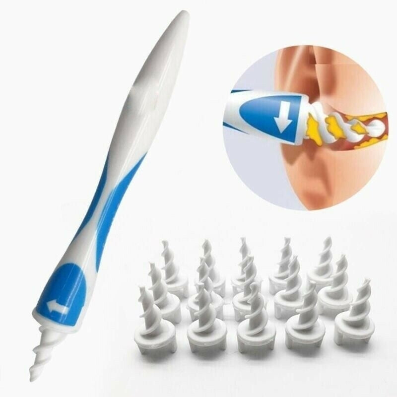Ear Cleaner Ear Wax Removal Remover Cleaning Tool Kit Spiral Tip Picker Q-Grips Image 1