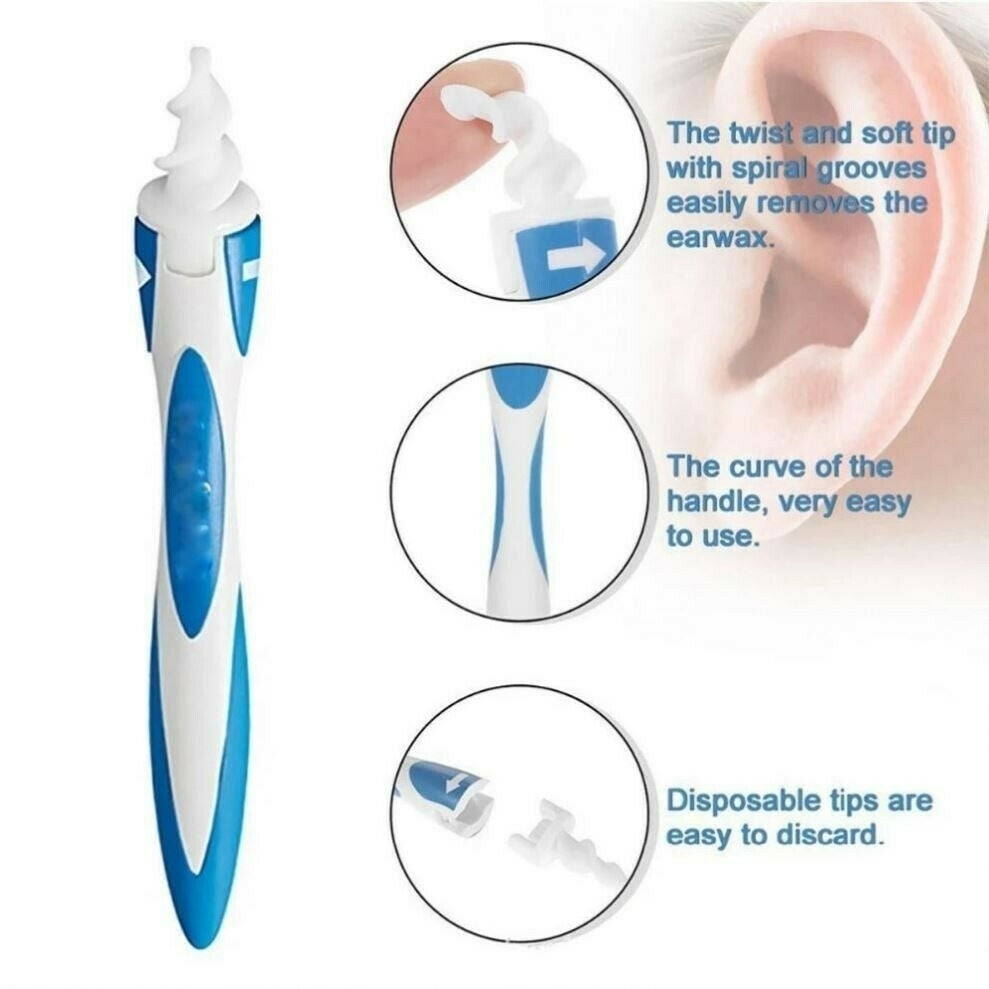 Ear Cleaner Ear Wax Removal Remover Cleaning Tool Kit Spiral Tip Picker Q-Grips Image 4