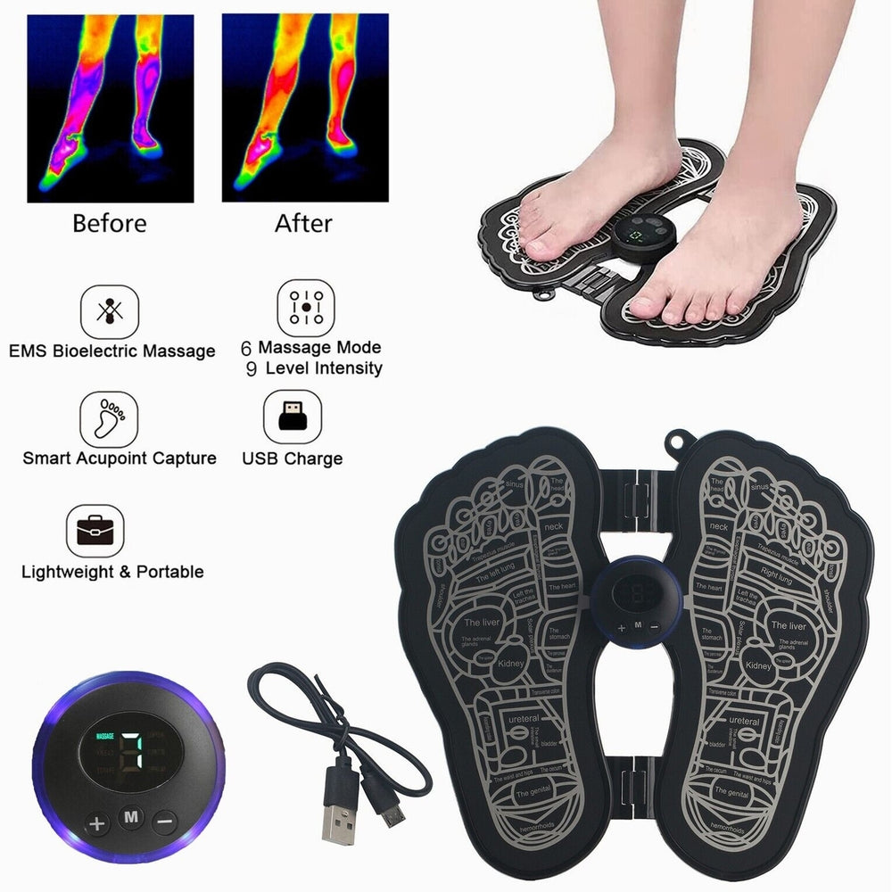Electric EMS Foot Massager Leg Reshaping Pad Feet Muscle Stimulator Mat Image 2