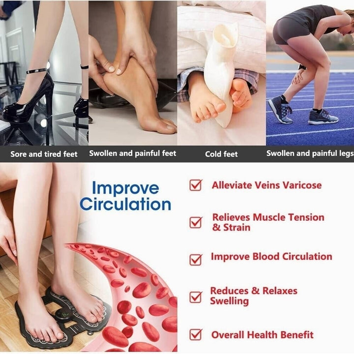 Electric EMS Foot Massager Leg Reshaping Pad Feet Muscle Stimulator Mat Image 3