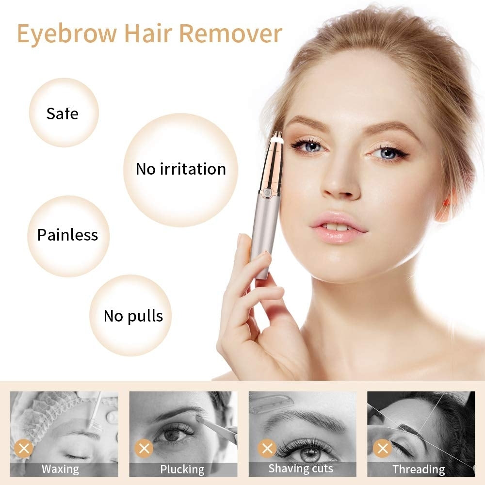 Electric Eyebrow Trimmer Finishing Touch Flawless Brows Hair Remover LED Light Image 4