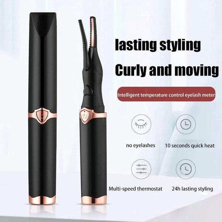 Electric Heated Eyelash Curler Makeup Curling Tool Long Lasting USB-Rechargeable Image 3