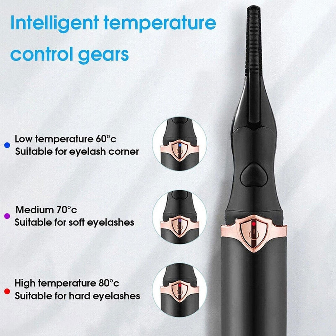 Electric Heated Eyelash Curler Makeup Curling Tool Long Lasting USB-Rechargeable Image 4