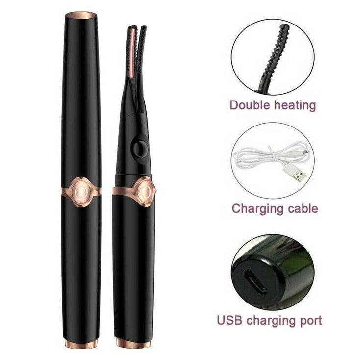 Electric Heated Eyelash Curler Makeup Curling Tool Long Lasting USB-Rechargeable Image 7