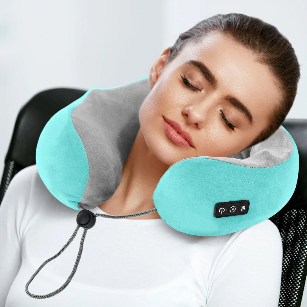 U-shape Electric Shiatsu Neck Pillow Massager Wireless Portable Massage Pillow Image 2