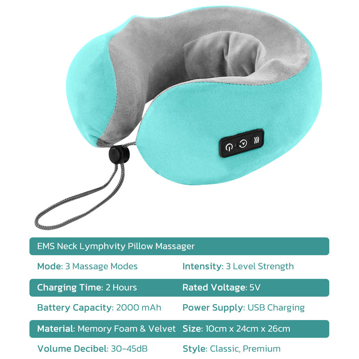 U-shape Electric Shiatsu Neck Pillow Massager Wireless Portable Massage Pillow Image 6