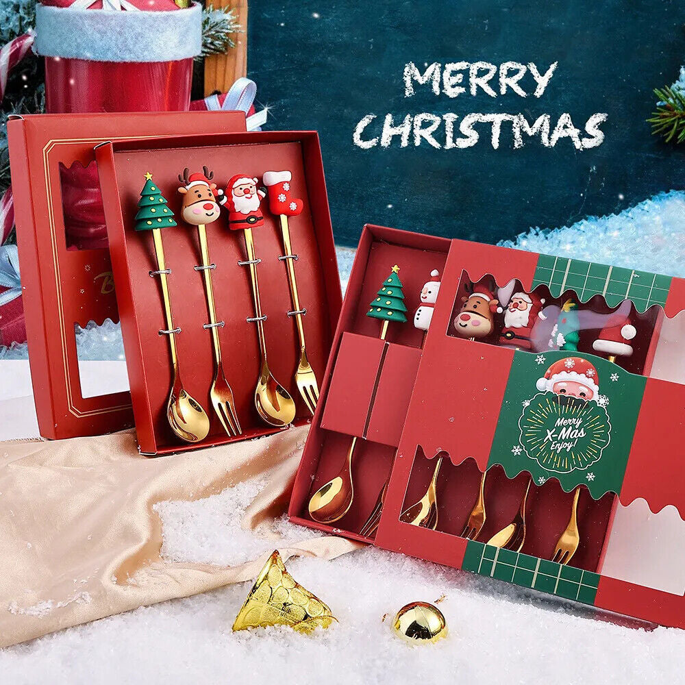 Elegant Christmas Cutlery Set Ideal for Hosting Gift Giving and Celebrating Image 2