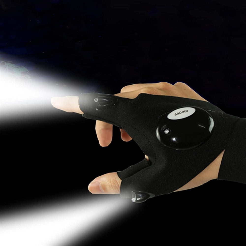 Finger Glove with LED Light Flashlight Gloves Outdoor Gear Rescue Night Fishing Image 2