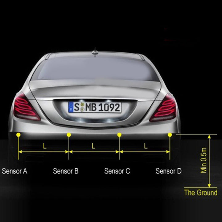 4 Parking Sensors LED Display Car Reverse Radar System Alarm Kit Black Image 8