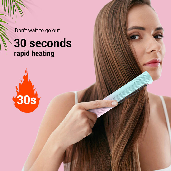 Frizz Wand 2 in 1 Hair Straightener Brush Comb Straightener Hair Curler Comb Styling Tools Image 4