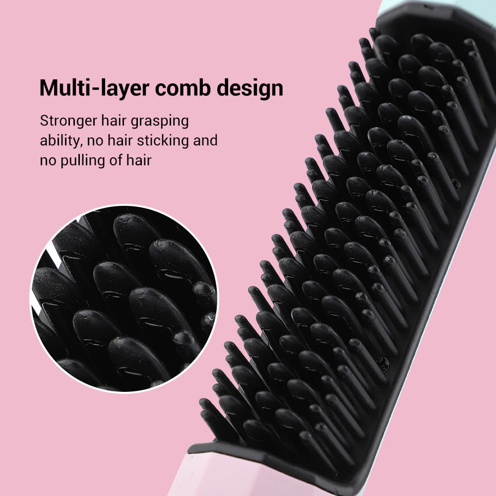 Frizz Wand 2 in 1 Hair Straightener Brush Comb Straightener Hair Curler Comb Styling Tools Image 4