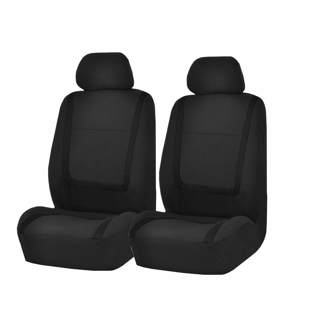 Full Car Seat Covers Set Solid Black For Auto Truck SUV - Universal Protectors Polyester for Car Image 2