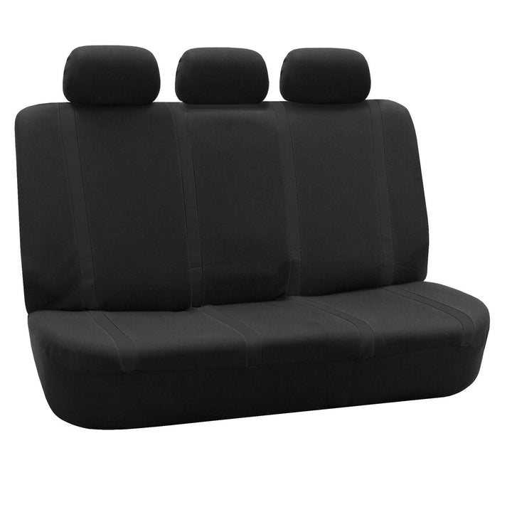 Full Car Seat Covers Set Solid Black For Auto Truck SUV - Universal Protectors Polyester for Car Image 3